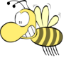 A cartoon bee as a PNG image.