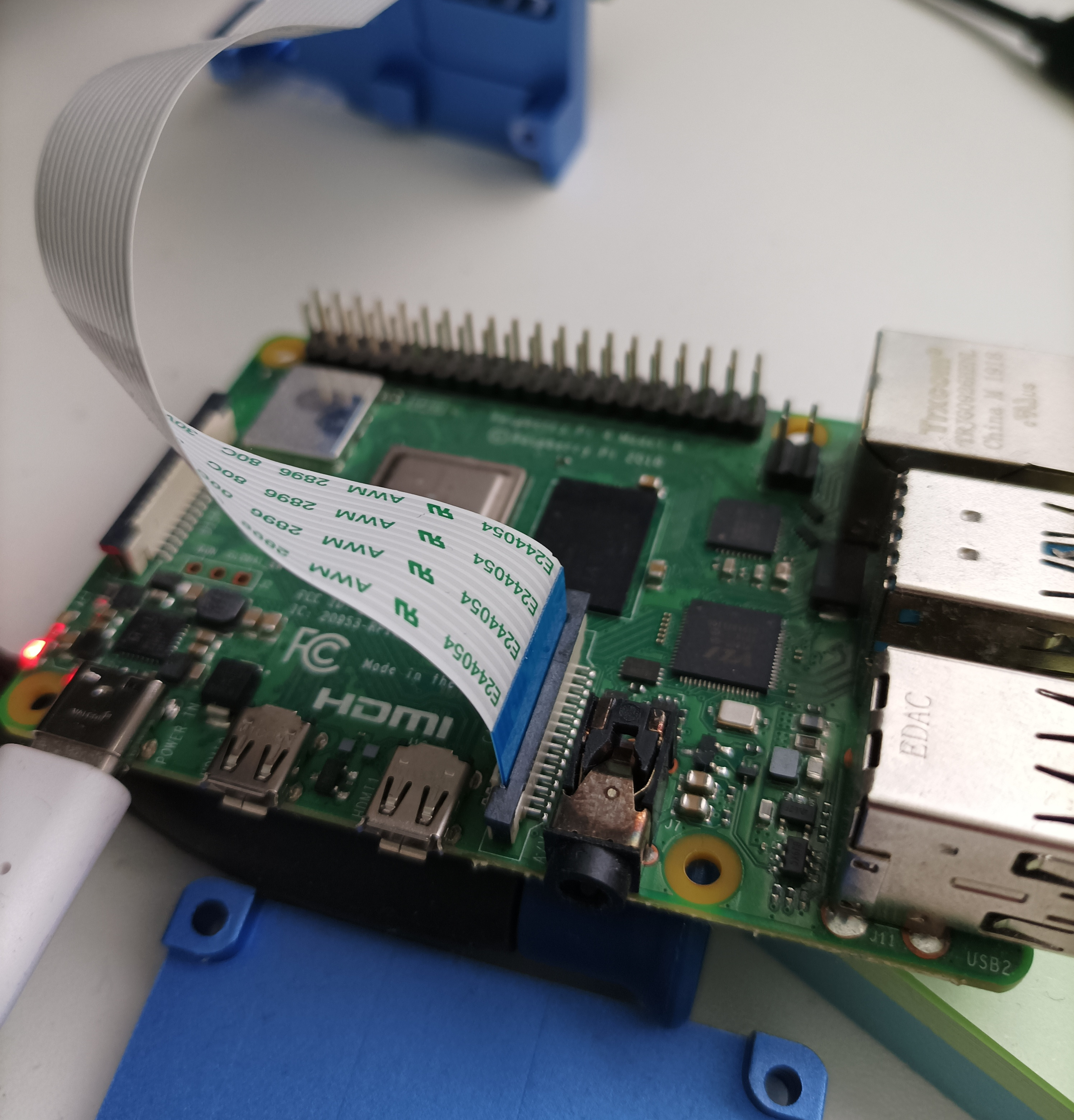 Installing the camera module in a Raspberry Pi 4