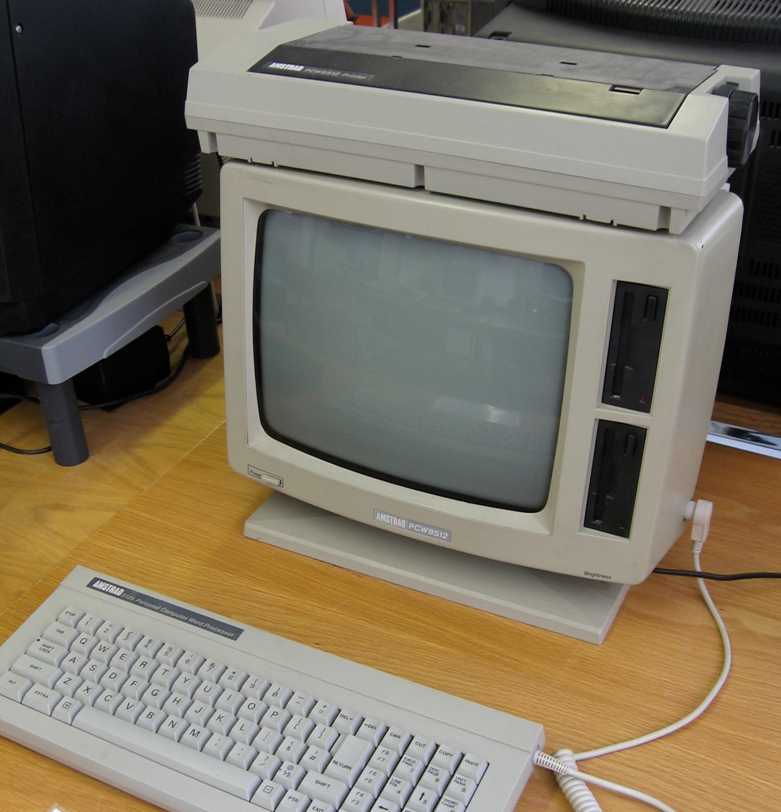 An Amstrad PCW 8512 with printer.